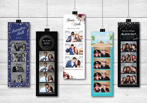 Lucky Photo Booth custom designs all photo strips specifically for your event. What will your photo strip look like? #naplesflorida #naplesfl #capecoral #swfl #fortmyers #fgcu #photostrips #photostripdesign # Wedding Photostrip Design, Photo Strip Ideas, Photostrip Ideas, Photostrip Design, Photo Strip Template, Debut Theme Ideas, Frame Photobooth, Lucky Photo, Photobooth Idea