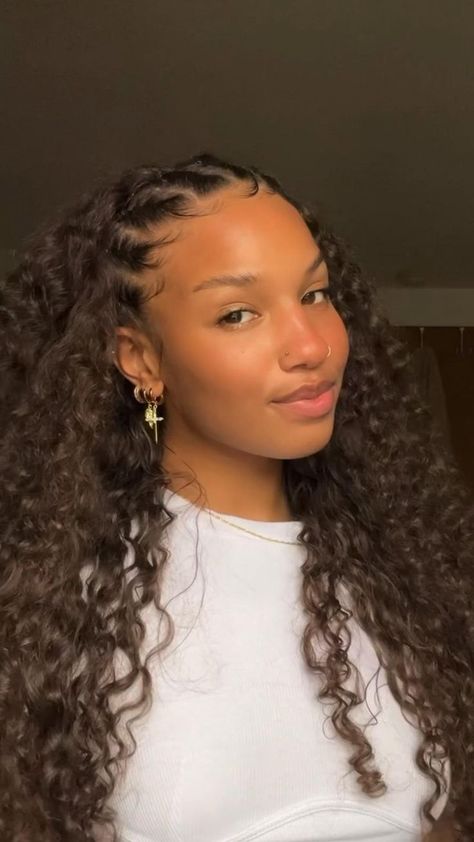 Pin on Curly hair styles Curly Hair Hairdos, Growing Black Hair, Crown Of Glory, Half Braided Hairstyles, Attractive Personality, Black Hair Growth, Curly Hair Braids, Mixed Curly Hair, Cute Curly Hairstyles