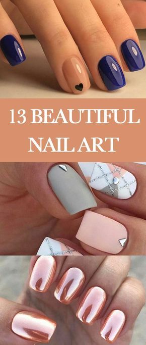 13 Beautiful summer nail art designs to try this summer 2017. Black Matt Nails, checked pattern nails, rounded nail in pink, rose gold metallic nail polish, Latest Geometric nail art designs, Gradient glitter nail designs and shape. // Beauty Make up Ideas Tips Rose Gold Metallic Nails, Matt Nails, Nail Colors And Designs, Summer Nail Art Designs, Unghie Nail Art, Metallic Nail Polish, Geometric Nail Art, Summer Nail Art, Nail Art Designs Summer