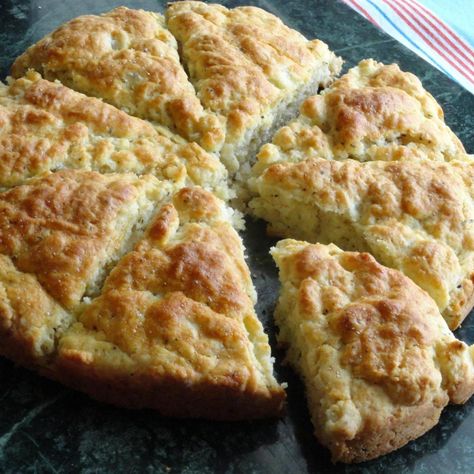 Potato Scones Recipe 2 | Just A Pinch Recipes Potato Scones Recipe, Potato Scones, Mashed Potato Bites, Yum Breakfast, Savory Scones, Breaking Bread, Scottish Recipes, Just A Pinch Recipes, Leftover Mashed Potatoes