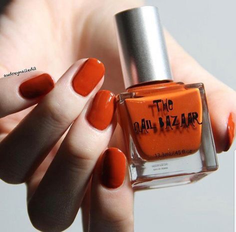 Burn Orange, Orange Nail Polish, Makeup Nails Art, Pumpkin Nails, Cosmetic Shop, Vegan Makeup, Orange Nails, False Nail, Nail Arts