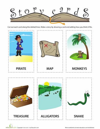 Worksheets: Pirate Story Cards Story Cards Printable, Pirates Kindergarten, Story Cards For Kids, Pirate Printables, Pirate Unit, Walk The Plank, Kids Routine Chart, Pirate Activities, Summer Writing