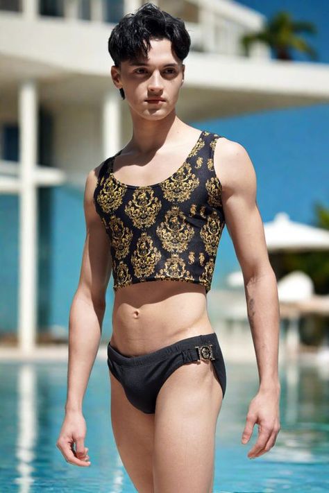 great price/quality 178cm ordered L a little tight on the collar but great on the rest has 3 backpockets. the Spain one has literally the Spain county on the back Men In Bralettes, Succubi Aesthetic, Human Anatomy Reference Photography, Mens Swimwear Looks, Gay Male Fashion, Androgynous Swimwear, Dynamic Male Poses, Feminine Menswear, Italy Swimwear