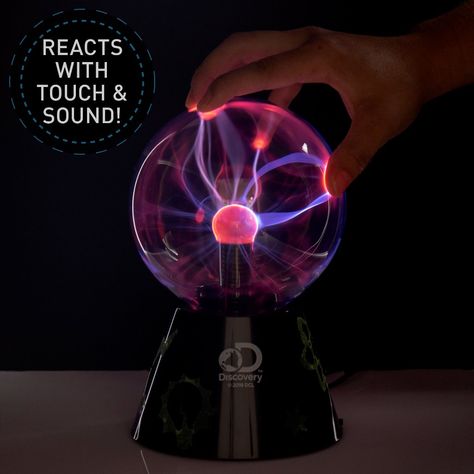 New, In Original Box. Experience Electricity At Your Fingertips With The Discovery Plasma Globe! Simply Touch The Plasma Globe To Create An Interactive Light Show As The Electricity Follows Your Every Move. Customize Your Plasma Globe Experience With Glow-In-The-Dark Stickers. Turn Your Plasma Globe To The Sound Mode To See The Electricity Respond To Your Voice. Watch Colorful Beams Of Light React To Different Sound And Touches. Recommended For Ages 14 And Up. Discovery Plasma Globe: Create Inte Plasma Globe, Free Mail Order Catalogs, Beams Of Light, Tesla Coil, Discovery Kids, Globe Lamps, Craft Kits For Kids, Michael Store, Globe Lights