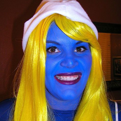 Smurfette makeup Ronald Mcdonald Costume, Costume Makeup, Ronald Mcdonald, Face Paint, Makeup Looks, Makeup, Clothes