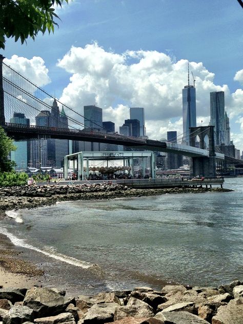 Nyc Beach, Dumbo Nyc Aesthetic, Pebble Beach Nyc, Dumbo Nyc, Pebble Beach New York, Long Beach New York, Manhattan Beach Pier, Visit New York City, New York Aesthetic