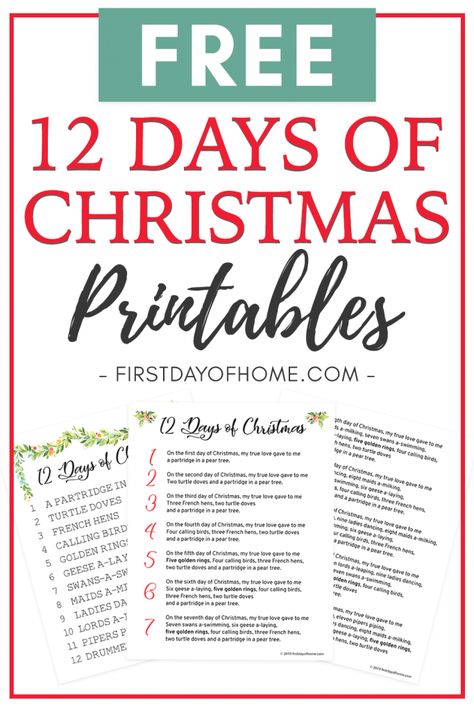 Download free printable lyrics for The 12 Days of Christmas carol. You can also use this beautiful printable art as Christmas wall decor or as a gift. Check out the great 12 days of Christmas themed gifts in this post for more ways to celebrate this holiday season. #12daysofchristmas #christmasprintables #printableart #christmasdecor #firstdayofhome 12 Days Of Christmas Party, 12 Days After Christmas, Music Printables, Free Lyrics, Christmas Lyrics, Skip To My Lou, The 12 Days Of Christmas, Xmas 2024, Holiday Songs