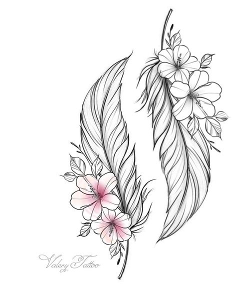 Replace flowers w poppy Feather Drawing, Clock Tattoo Design, Feather Tattoo Design, Inspiration Tattoos, Initial Tattoo, Clock Tattoo, Feather Tattoo, Diy Tattoo, Feather Art