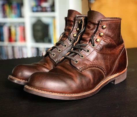 Redwing Blacksmiths – 7 months wear Redwing Blacksmith, Redwings Boots, Red Wing Blacksmith, Cool Shoes For Men, Red Wings Boots, Redwing Boots, Casual Sneakers For Men, Iron Ranger, Cool Shoes