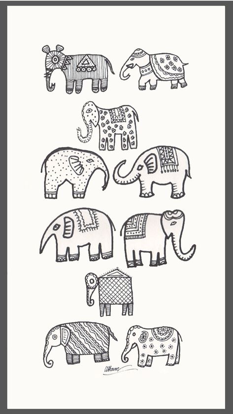 In this video I show you how to draw easy different 10 type of folk elephants drawing. In this technique is easy to make drawing for you. Hope you like it. Elephant Sketch Simple, Elephants Drawing, Folk Drawing, Easy Elephant Drawing, Elephant Doodle, Make Drawing, Elephant Sketch, Draw Easy, Elephant Drawing