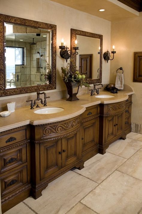 Tuscan Master Bath, Tuscan Bathroom Ideas Rustic Italian, Venetian Bronze Bathroom Fixtures, Old World Bathroom Ideas, Tuscan Hallway, Italian Bathroom Tuscan Style, Tuscan Design Bathroom, Tuscan Bathroom Ideas, Italian Style Bathroom