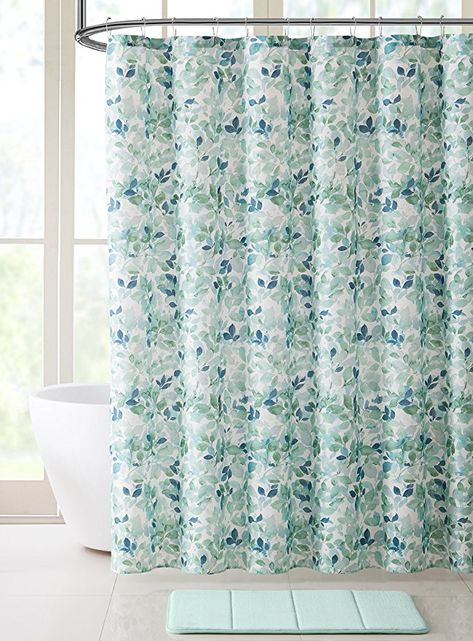 Shower Curtain Small Bathroom, Beach Theme Shower Curtain, Bathroom Window Coverings, Small Bathroom Window, Curtains Green, Green Shower Curtain, Watercolor Shower Curtain, Elegant Shower Curtains, Bathroom Window Treatments