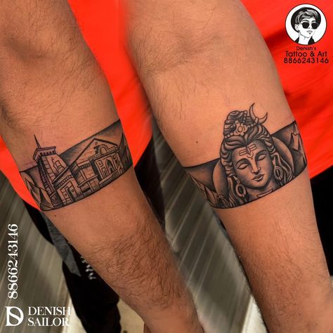 Mahadev Arm Band Tattoo, Shivshakti Tattoo, Shiv Band Tattoo, Shiva Armband Tattoo Design, Mahadev Band Tattoo, Lord Shiva Tattoo Design, Bholenath Tattoo, Kakashi Tattoo, Indian Tattoo Design