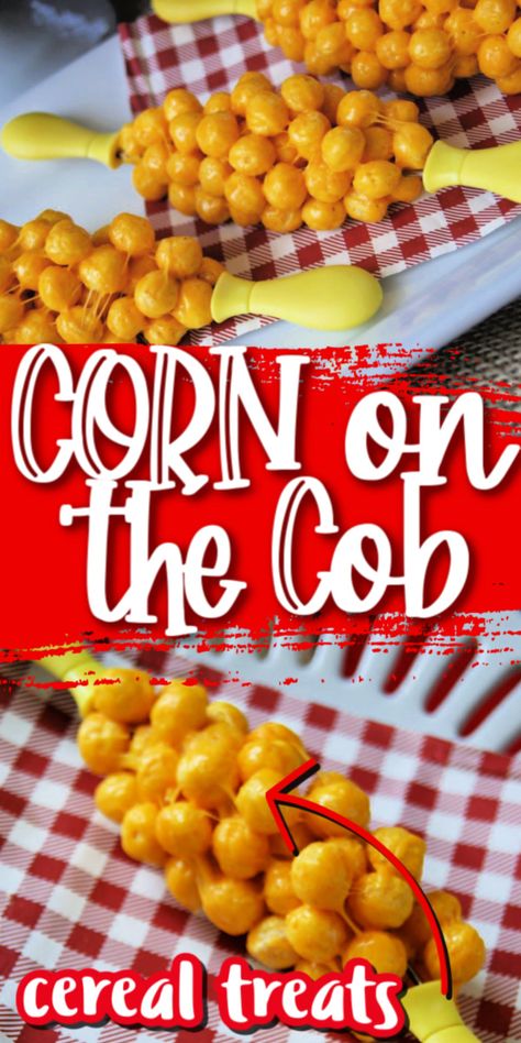 Corn on the cob cereal treats recipe. Perfect kids snack for picnic parties. Cereal Treat Recipes, Broccoli Slaw Recipes, Picnic Parties, Cereal Treats, Broccoli Slaw, Yellow Foods, Slaw Recipes, Awesome Recipes, Corn On The Cob