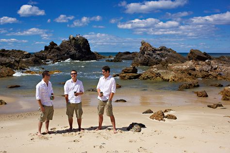 Forster Nsw, Beach Wedding Groom Attire, Casual Groom, Casual Groom Attire, Beach Wedding Groomsmen, Beach Wedding Groom, Beach Wedding Aisles, Beachfront Wedding, Grooms Attire