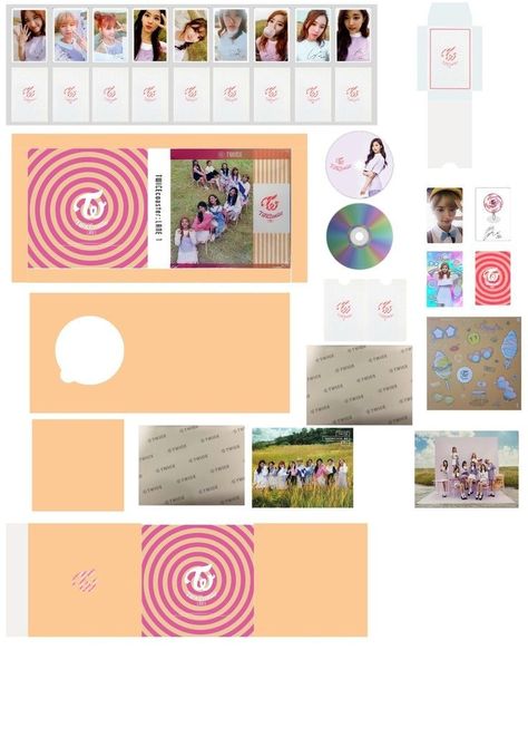 Diy Mini Album, Twice Album, Kpop Diy, Hello Kitty Crafts, Paper Toys Template, Printable Pictures, Album Diy, Cute Diys, Paper Cutout