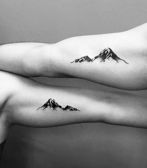 Minimalist Mountain Tattoo, Mountain Tattoo Ideas, Redwood Tattoo, Outdoor Tattoo, Tattoo Ideas Inspiration, Mountains Tattoo, Bicep Tattoo Men, Minimalist Tattoo Meaning, Outdoor Landscape Design