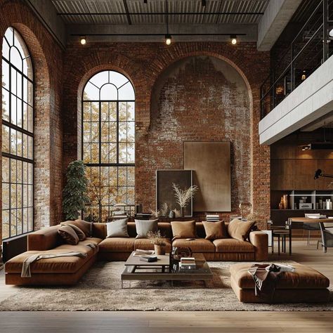 Neo Industrial Interior Design, Industrial Art Deco Interior Design, Neo Industrial Interior, Modern Heritage Interior, Repurposed Architecture, Midnight Conversations, Industrial Loft Living Room, Classic Contemporary Interior Design, Industrial Homes