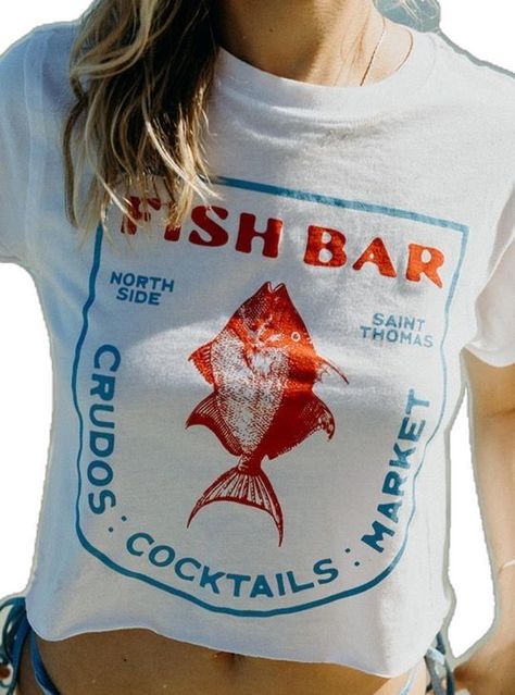 Restaurant Merch, Fish Bar, Shirt Design Inspiration, Aesthetic T Shirts, Restaurant Branding, Ropa Diy, Style Savvy, Looks Street Style, Tee Shirt Designs