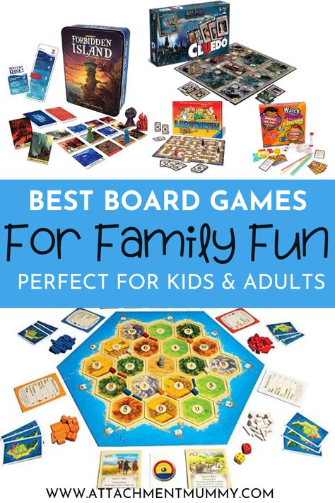 The Best Board Games for Families Game Night Kids, Board Games For Family, Unit Study Ideas, Summer Camp At Home, Mystery Board Games, Camp At Home, Best Family Board Games, Couples Stuff, Games For Families