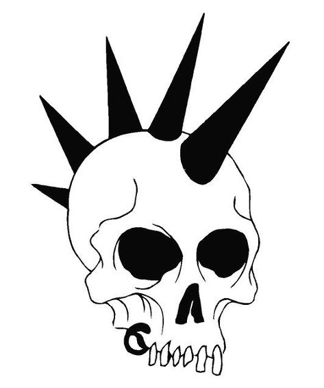 Punk Rocker Skull Decal Punk Rock Art, Punk Drawing, Tato Paha, Punk Tattoo, Skull Decal, Punk Poster, Arte Punk, Trash Art, Gothic Tattoo