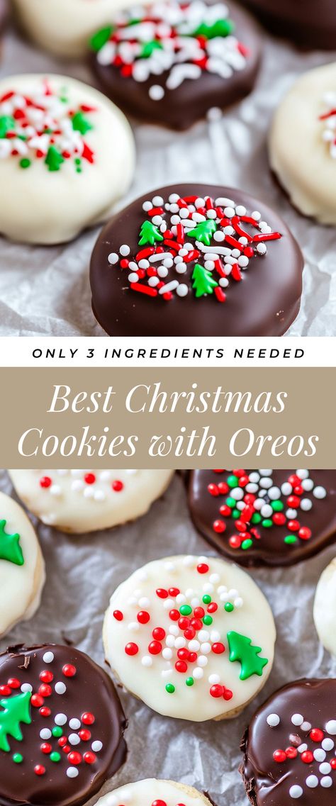 Image for Best Christmas Cookies with Oreos Christmas Oreos Ideas, Holiday Oreos, Oreo Christmas Cookies, Cookies With Oreos, Christmas Cookies To Make, Christmas Oreos, Easy Christmas Cookies, Clematis Varieties, Cookies To Make