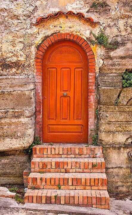 Orange Door, When One Door Closes, Orange Aesthetic, Old Doors, Unique Doors, Beautiful Doors, Entrance Doors, Door Knockers, Shades Of Orange