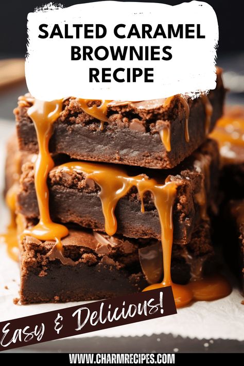 Get ready to make mouthwatering Salted Caramel Brownies that are rich and satisfying! This easy recipe combines soft, fudgy brownies with creamy and sweet salted caramel toppings, perfect for any occasion. Whether you're baking for friends or treating yourself, these brownies will bring smiles all around. With a blend of chocolatey goodness and a sprinkle of sea salt, you will enjoy a blissful mix of flavors. Bake these brownies at home and elevate your dessert game in just a few steps. Salted Caramel Brownie Recipe, Baking For Friends, Caramel Brownies Recipe, Fudgy Chocolate Brownies, Salted Caramel Brownies, Caramel Brownies, Caramel Topping, Brownies Recipe Easy, Sweet Cravings