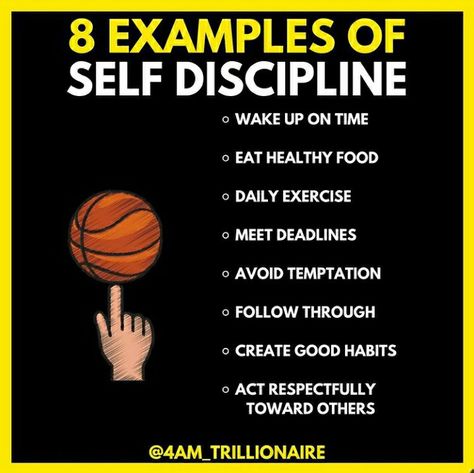 4am-Trillionaire Advice: 8 Examples of Self Discipline. Being Disciplined, 10 Sentences, English Knowledge, Teaching Discipline, Discipline Quotes, Self Inspirational Quotes, Sleep Health, Board Decoration, Brain Power