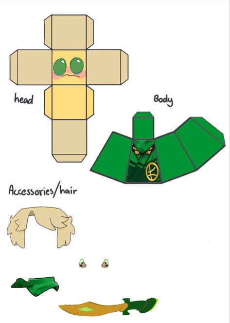 Ninjago Ninjago Craft, Ninjago Papercraft, Ninjago Funny, Funny Ninjago, Ninjago Lloyd, Lego Ninjago Lloyd, Lloyd Ninjago, Easy Drawings Sketches, Paper Cutout