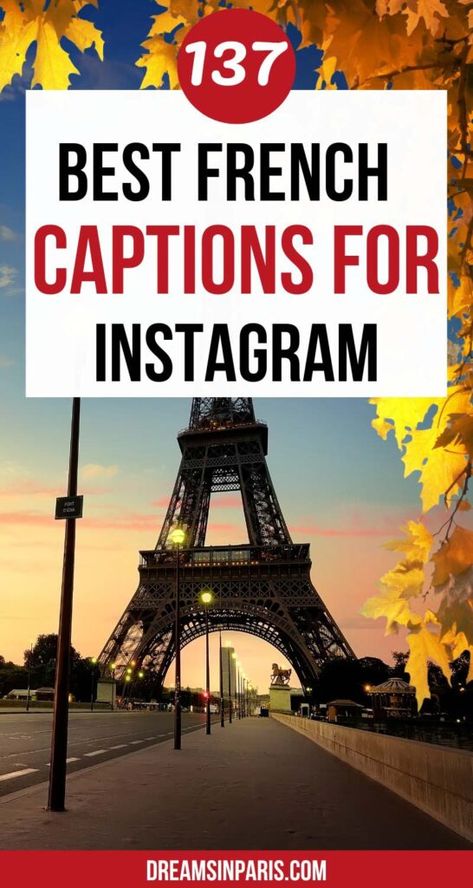 Are you looking for the best French captions for Instagram to up your Instagram game? From funny, and cute to inspirational, this post has them all! Whether your photos are about a beautiful place or even general life, one of these French Instagram captions will no doubt resonate with them. The post is categorized into French quotes for Instagram, one word captions in French, and short French Instagram captions to make sure you easily find what you're looking for. French Captions For Instagram, Captions In French, Paris Instagram Captions, French Captions, Famous French Quotes, France Quote, Paris Quotes, One Word Caption, Captions For Instagram Posts