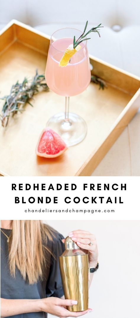 Redheaded French Blonde Cocktail Recipe • Chandeliers and Champagne Vodka Craft Cocktail Recipes, Cocktail Recipes Shaker, French Blonde Cocktail, Shaker Cocktail Recipes, Craft Cocktails Recipes, French Blonde Cocktail Recipe, Cocktail Shaker Recipes, French Blonde, Fancy Cocktails Recipes