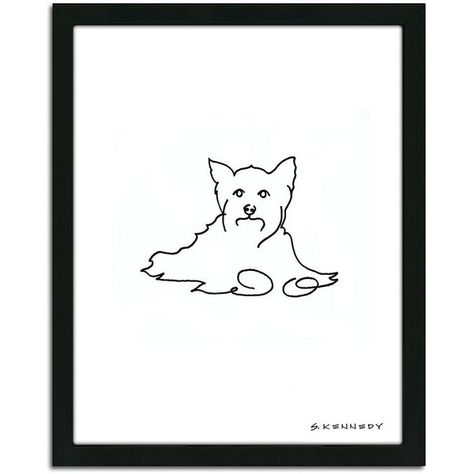 ''Yorkie Line Drawing'' Framed Wall Art ($45) ❤ liked on Polyvore featuring home, home decor, wall art, multicolor, dog wall art, colorful wall art, vertical wall art, framed wall art and colorful home decor Dog Home Decor, Drawing Frames, Vertical Wall Art, Dog Wall Art, Arte Animal, Little Birds, Ink Pen Drawings, Typography Poster, Dog Design