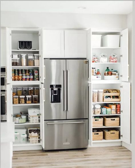 Deep Pantry Organization, Deep Pantry, Pantry Cabinets, Small Pantry, Kitchen Pantry Design, Deep Shelves, Diy Concrete, Pantry Design, Kitchen Room Design