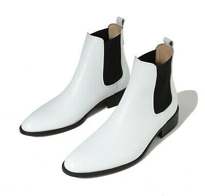 (eBay) Firenze Atelier Men's Handmade White Cow Leather Chelsea Boots Ankle Boots White Ankle Boots Men, White Boots Men Outfit, White Chealse Boots, White Boots Men, White Chelsea Boots Outfit, Types Of Boots, White Dress Shoes Men, White Chelsea Boots, Vibe Board