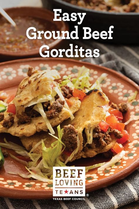 ground beef gorditas Gorditas Recipe Mexican, Food Recipes Mexican, Gorditas Recipe, Recipe Mexican, Easy Ground Beef, Recipes Mexican, Brunch Dishes, Tex Mex Recipes, Beef Dinner