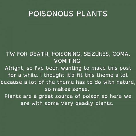 How To Poison Someone, Deadly Plants, Random Knowledge, Spell Books, Plant Book, Dialogue Prompts, Poisonous Plants, Witchcraft Spell Books, Writing Boards