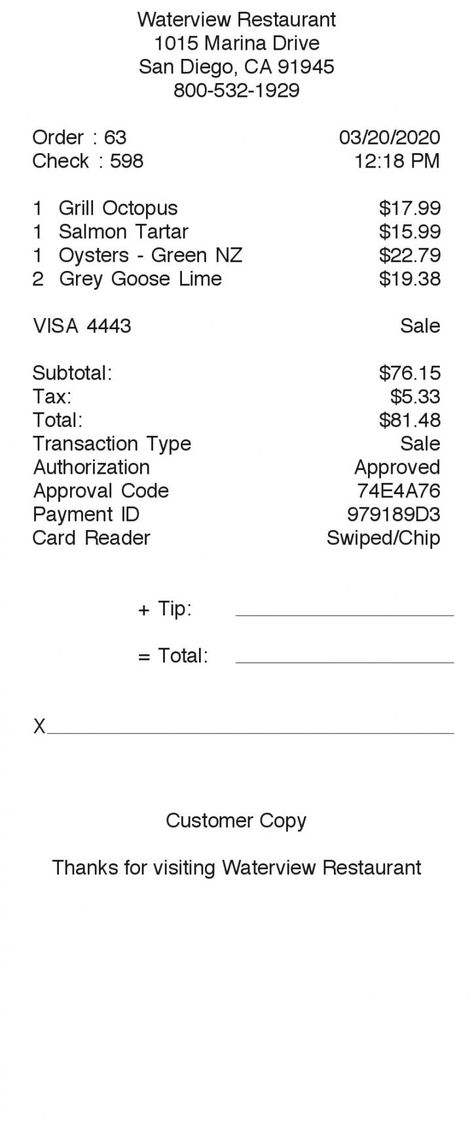 printable restaurant receipt 2 maker tip receipt template pdf Small Business Receipt, Restaurant Receipt, Receipt Maker, Business Receipt, Receipt Design, Restaurant Template, Invoice Template Word, Construction Contract, Grilled Octopus