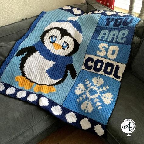 Crochet pattern C2C Penguin afghan | Etsy Crochet Penguin Pattern, Crochet Patches, C2c Patterns, Crochet C2c Pattern, C2c Blanket, Crochet Lamp, Baby Afghan Crochet Patterns, Rug Tufting, Crochet Graphs