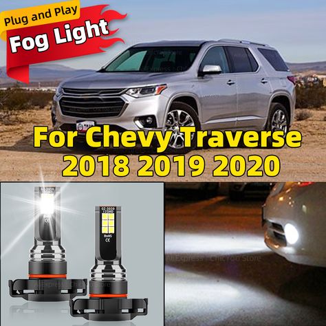 2pcs LED Front Fog Light Bulb PS24W 5202 PS19W H16(EU) Accessories For Chevy Traverse 2018 2019 2020 Chevy Traverse, Fog Light, Chevy, Light Bulb, Better Living, Led