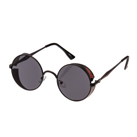 We are delighted to be able to bring to you our latest High quality metal framed steampunk glasses specifically made for our Ultra range under Licence to EasyPeasyStore. These glasses are metal framed with polycarbonate lenses and are UV400 certified to offer maximum protection for your eyes. Unisex for men or women they are sure to appeal to all Steam punk enthusiasts. Contemporary Gothic, Gothic Glasses, Retro Sunglasses Men, Circle Glasses, Circle Sunglasses, Womens Cosplay, Black Round Sunglasses, Steampunk Goggles, Women Cosplay