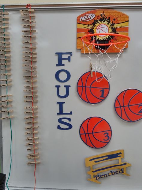 Basketball Classroom Theme, Sports Themed Classroom Ideas, Sports Theme Classroom Decorations, Basketball Classroom, Middle School Decor, Sports Classroom, Primary School Classroom, Class Themes, Sports Theme Classroom