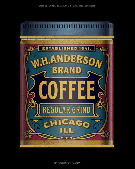 Vintage coffee label template (01/06) #ephemerafonts #contemporarytype #typosters #typelove #DesignCommunity #graphicdesignercommunity #TypeDesign #font #typeface #logotype #vintage #logo #lettering #goodtype #type #badges #typeeverything #texture #typography #typostrate #typographyporn #handlettering #vintagelabels #victoriantype #distressedunrest #typism #signpainter #signwriting #goodtype Texture Typography, Tea Logo, Coffee Label, Sign Writing, Editable Labels, Title Design, Autumn Quotes, Coffee Branding, Graphic Elements