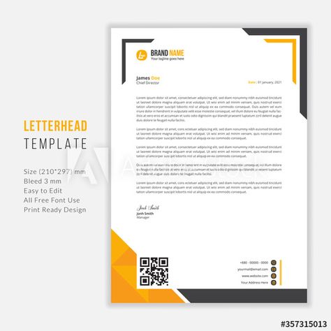 Graphic Design Letterhead, Letterhead Design Inspiration Creative, Letter Head Design Creative, Letter Heads Design Creative, Modern Letterhead Design, Letterhead Design Inspiration, Letter Head Design, Professional Letterhead Template, Stationery Design Inspiration