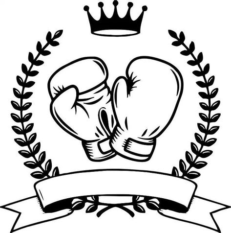 Champion Tattoo, Boxing Gloves Drawing, Boxing Gloves Tattoo, Gloves Drawing, Boxing Tattoos, Boxing Glove, Tatuaje A Color, Tattoo Flash Art, Flash Art