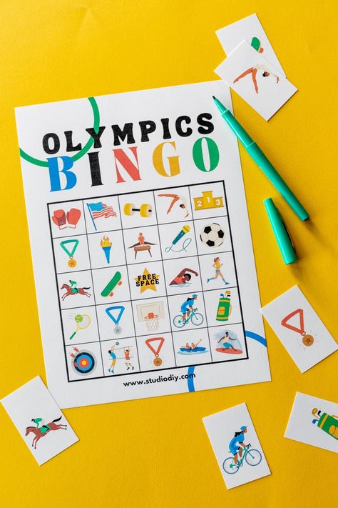 This Free Printable Summer Olympics Bingo will get the whole family excited to watch the Olympic games! These athletic events happen just every four years, so take advantage and support the athletes while enjoying a little friendly competition! To make this Olympic bingo cards reusable, you can laminate them and use them over and over … Olympic Bingo, Olympic Printables, Olympic Themed Activities, Summer Olympics Crafts, Summer Olympics Activities, Family Olympics, Olympic Theme Party, Olympic Games For Kids, Olympic Idea