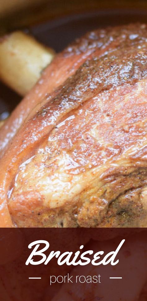 Tender and flavorful, this braised pork roast even makes great leftovers! Braised Pork Roast, Pork Roast Recipes, Braised Pork, Delish Recipes, Roast Recipes, Breakfast Burritos, Main Courses, Food Pantry, Pork Roast