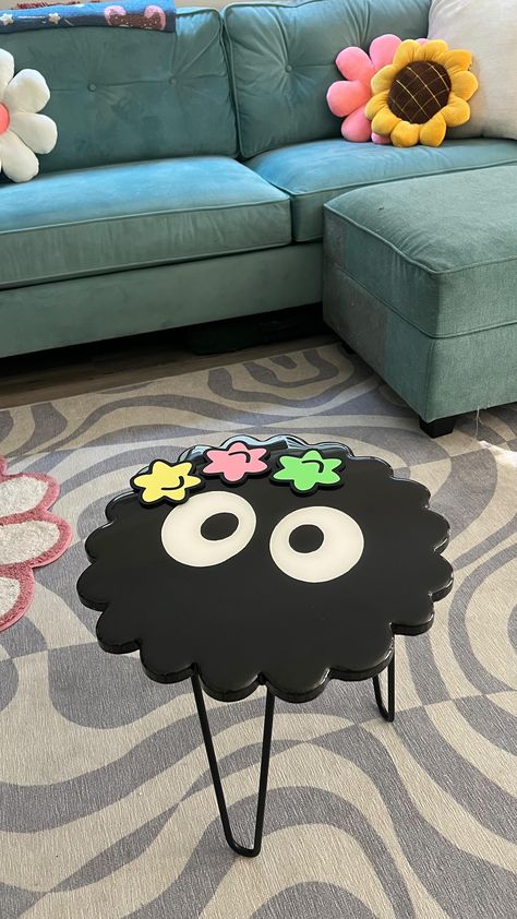 SpookyBerry🍓 (@spookyberrystudio) • Instagram photos and videos Bedroom Ceiling Design With Fan, Ceiling Design With Fan, Pink Side Table, Weird Furniture, Soot Sprite, Upscale Furniture, Personalised Gifts Diy, Soot Sprites, Custom Coffee Table