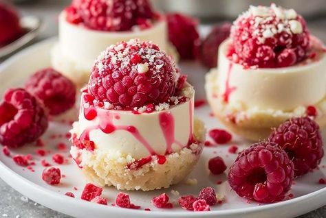 No-Bake Raspberry Cheesecake Bites Recipe - Masters of Kitchen - Recipes Buffalo Chicken Wrap Recipe, Raspberry Cheesecake Bites, Cheesecake Ideas, Raspberry No Bake Cheesecake, Apple Dumpling Recipe, Cheesecake Bites Recipe, Pinwheel Recipes, Cheese Bites, Cheesecake Bites