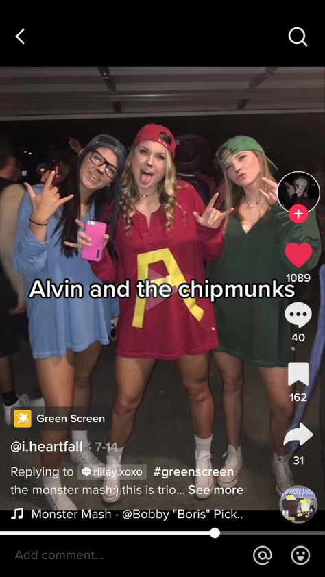 Albin And The Chipmunks Costume, Alvin And The Chipmunks Makeup, Alvin And The Chipmunks Costume Women, Halloween Trio Costumes, Alvin And The Chipmunks Halloween, Alvin And The Chipmunks Costume, Pair Halloween Costumes, Frickin Bats, Girl Group Halloween Costumes